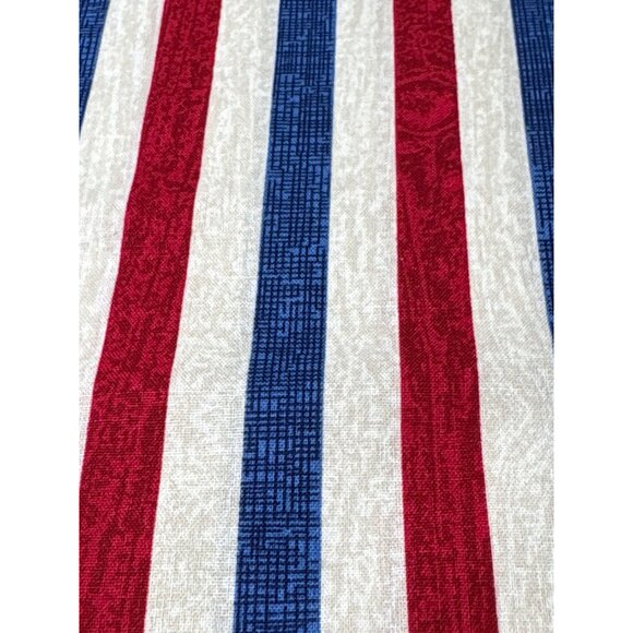 Red White Blue Striped Cotton Fabric 1/2 yard x 44" Patriotic Sewing Material - Picture 7 of 9